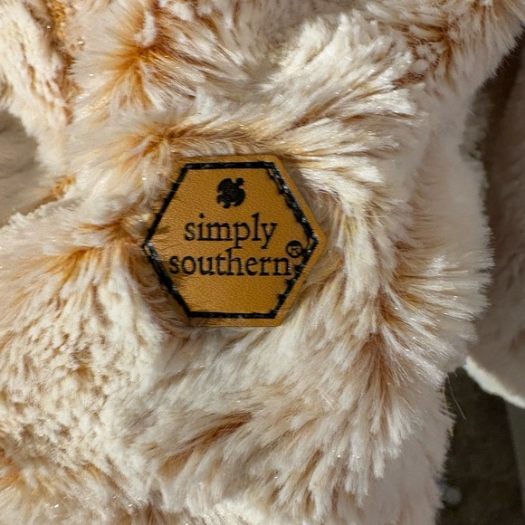 Simply Southern SOFT Ripple Sherpa Pullover Cream & Gold Plush 3/4 Zip Sz Medium - Picture 3 of 14